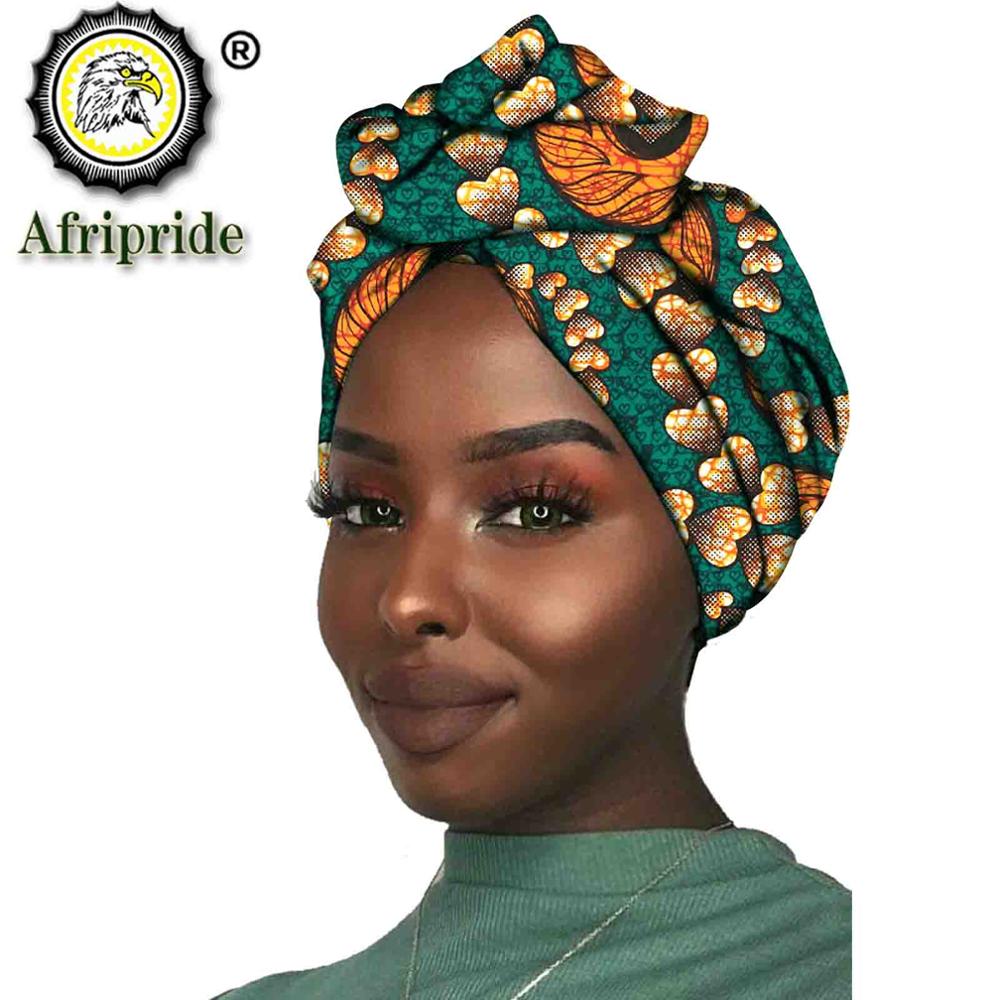 2020 African New Fashion Headwrap Women Cotton Wax Fabric Traditional Headtie Scarf Turban pure Cotton Wax AFRIPRIDE S001