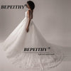 BEPEITHY Deep V Neck Lace Wedding Dress 2021 Ball Gown Bridal Court Train Sleeveless Women Indian Ivory Wedding Bouquet Gown New