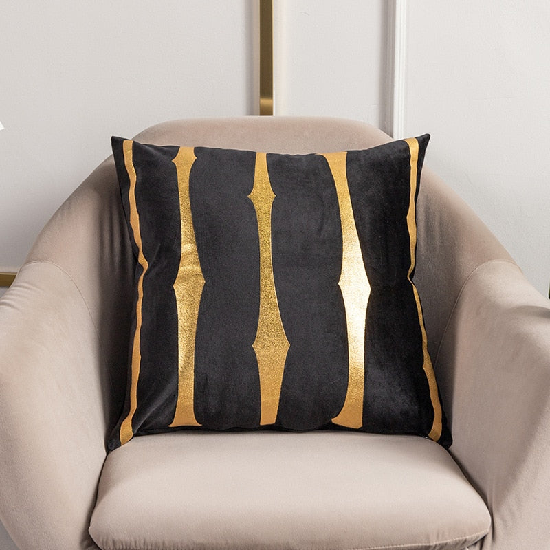 2021 Fashion Striped Pillowcase Festival Home Bronzing Sofa Cushion Cover 45x45cm Car Soft Fabric Lumbar Pillow Cases Decorative