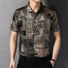 Luxury Retro Short Sleeve Shirt Men Summer Business Casual Dress Shirt Streetwear Button Up Shirt Men Clothing Camisa Masculina
