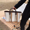 New Women Tote Bag Fashion Linen Large Striped Handbag Chains Shoulder Bags Ladies Big Messenger Bag Shopping Bag