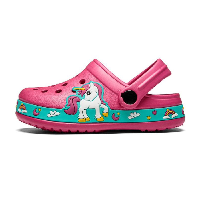 Baby Children Croc Shoes Summer Clogs Unicorn Beach Sandals Kids Garden Boys Girls Soft Non Slip Indoor Outdoor Toddler Slippers