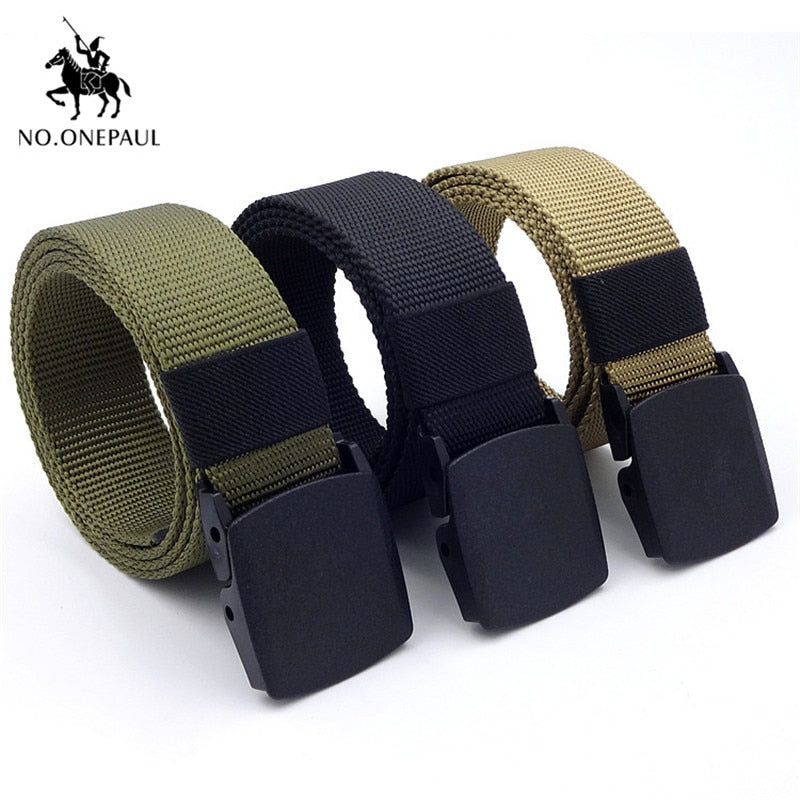 NO.ONEPAUL Men's casual fashion tactical belt alloy automatic buckle