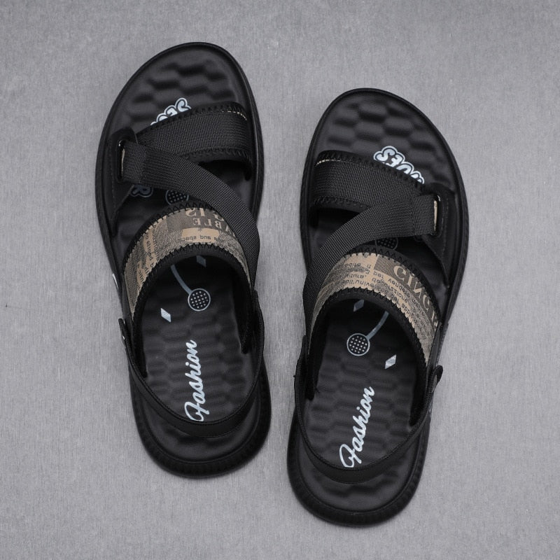 WEH sandals for men 2021 trending summer outdoor leisure non-slip beach luxury sandal high quality soft sole dual-purpose sandal