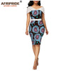 African wax summer bodycon dresses for women AFRIPRIDE tailor made adjustable sleeves knee length women party dress A1925006 - Surprise store