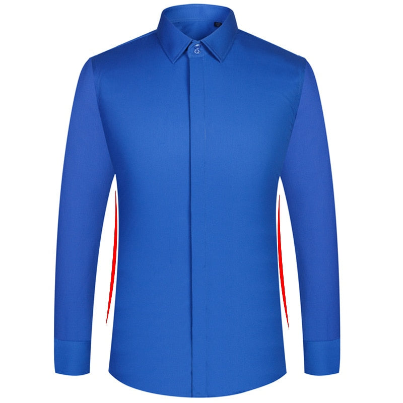 Quality Pink Men French Cufflinks Shirt Men's Shirt Long Sleeve Casual Male Brand Shirts Slim Fit French Cuff Dress Shirts