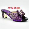 New Arrival Italian Shoes with Matching Bags for Wedding Italy Nigerian Women Wedding Shoe and Bag Set Decorated with Rhinestone
