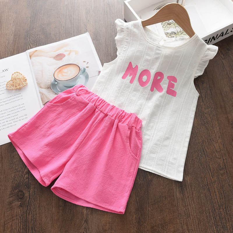 Bear Leader Girls Clothing Sets New Summer Sleeveless T-shirt+Print Bow Skirt 2Pcs for Kids Clothing Sets Baby Clothes Outfits