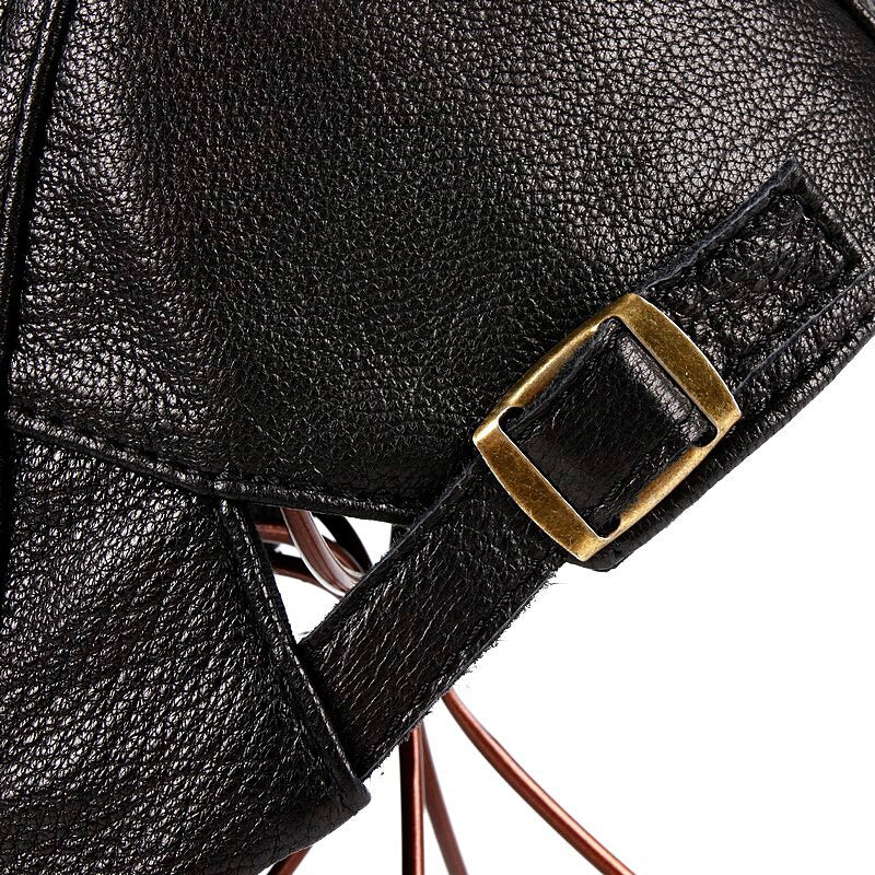 Hats Men Women Street Bonnet Genuine Leather Beret Male Thin Hats 55-61 cm Adjustable Forward Cap Leisure Duckbill Casquette