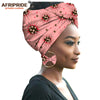 2020 fashion african headwraps+earings 2 piece sets for women bazin riche african head scarf pure cotton A19H002 AFRIPRIDE