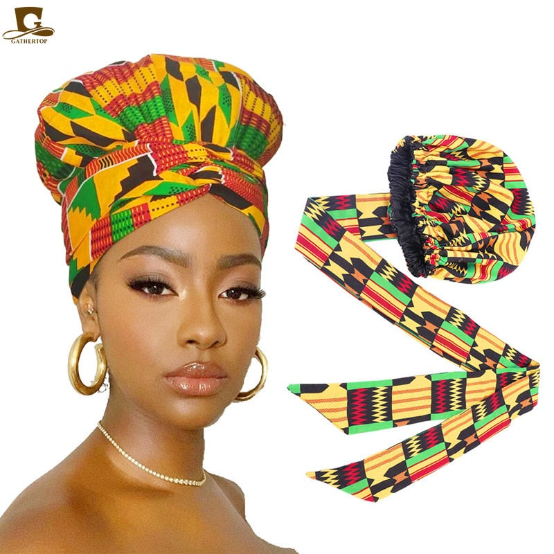 New African Headwrap In Women's Hair Accessories Scarf Wrapped Head Turban Ladies Hair Accessories Scarf Hat Headwrap Nigeria