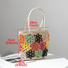 Bohemian Hollow Flower Woven Tote Bags For Women Summer Colors Flowers Straw Shoulder Bag Women's Bag Beach Straw Women Handbags