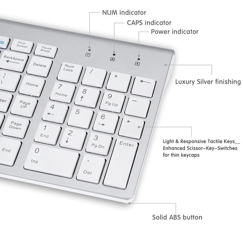 SeenDa 2.4G Wireless Silent Keyboard and Mouse Mini Multimedia Full-size Keyboard Mouse Combo Set For Notebook Laptop Desktop PC - Surprise store