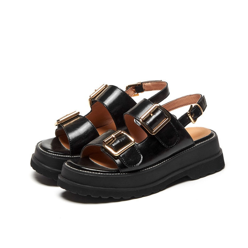 New Sheepskin Womens Shoes Casual Matte Shoes for Women Sandals Fashion Handmade Summer Flat Shoes Platform Sandals Slippers