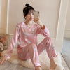 Silk Pajamas Women Cartoons Pajamas for Women Summer Nightwear Plus Size Pajama Two Piece Set Satin Silk Pyjamas Loungewear
