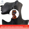 SOMESOOR Vinatge African Headwrap Woman Wood Drop Earrings Afrocentric Ethnic Boths Side Painting Jewelry For Blacks Gifts 1Pair
