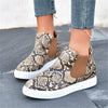 MCCKLE Woman Flat Slip On Casual Shoes Women Autumn Sneakers Platform Ladies Fashion Snake Female Comfortable Plus Size Footwear