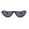 Diamond Cat Eye Sunglasses Women Semi-Rimless Sun Glasses Luxury Brand Designer Crystal Sexy Frame Rhinestone Eyewear Oculos