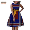 autumn women african dress AFRIPRIDE private custom sleeveless knee-length A-Line pleated casual dress pure cotton A722584 - Surprise store