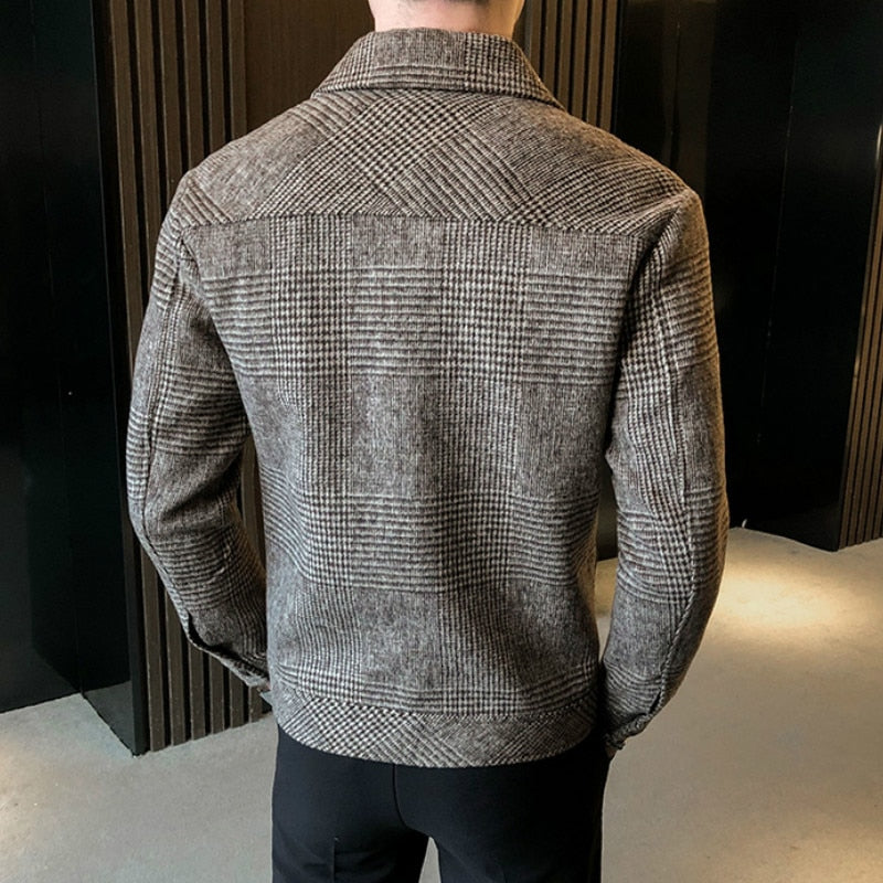Men Wool Trench Coat Jacket Outwear Casual Slim Fit Thicker Jackets High Quality Steetwear Windbreaker