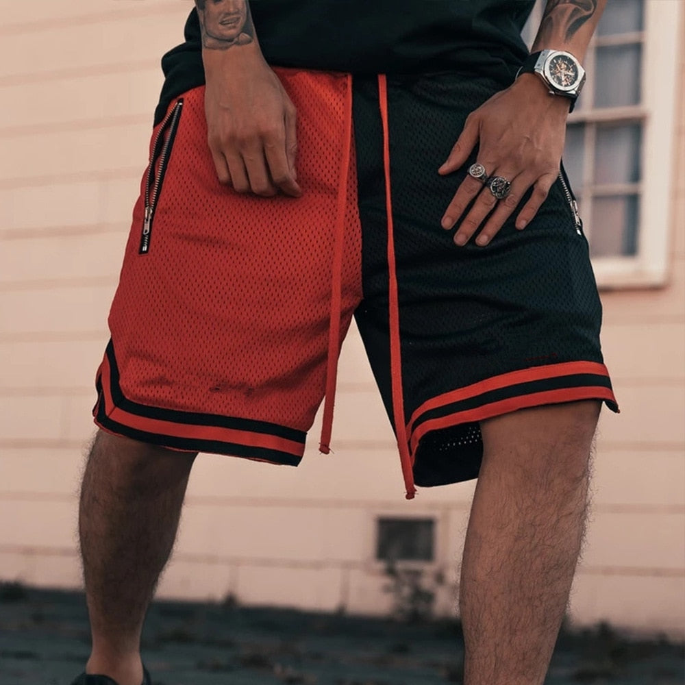 Mens Joggers Shorts Men Summer Gyms Quick Dry Short Pants Mesh Hip Hop Streetwear Male Bottoms Fitness Bodybuilding Men Shorts