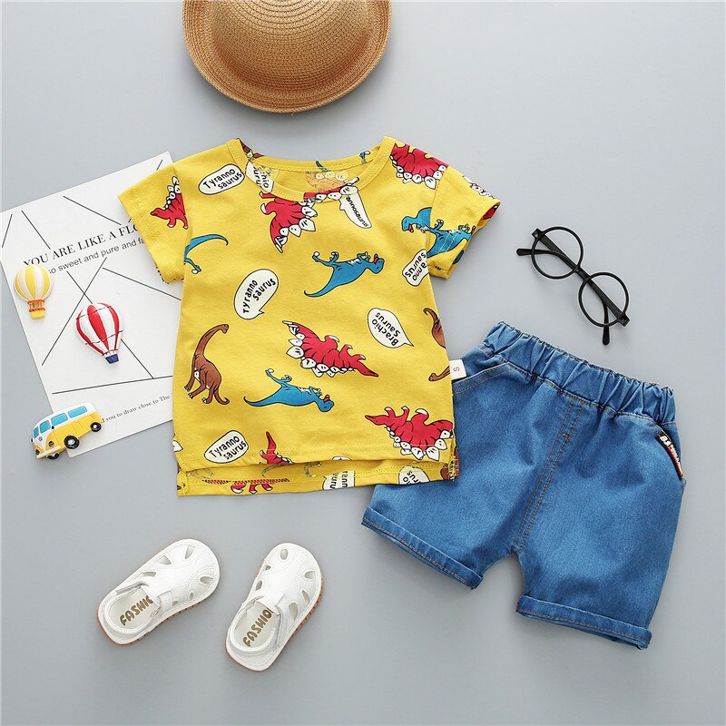 Baby boys clothing sets summer toddler fashion shirt+shorts 2pcs tracksuits for bebe boys newborn baby cotton clothes sets 2020