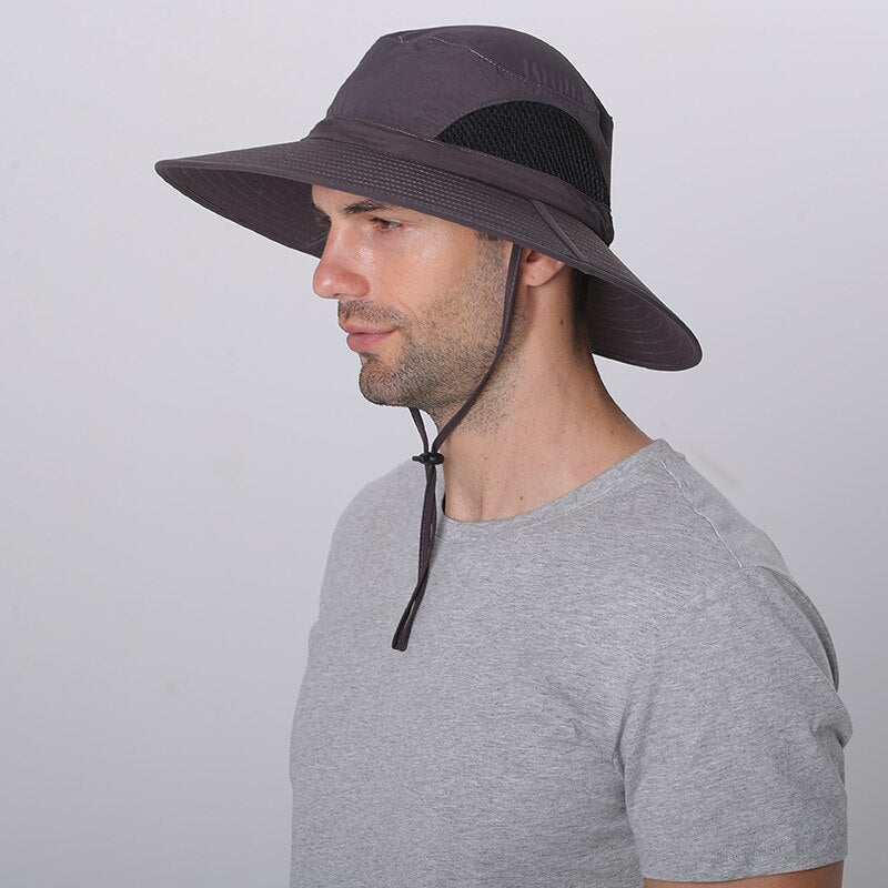 CAMOLAND 2 IN 1 Summer UPF50+ Sun Hats Women Mens Waterproof Fishing Hat With Neck Flap Hiking Cap Outdoor Bucket Hat