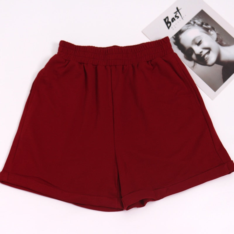 Artsu 2020 Summer Women Clothes Solid Cotton Sport Casual Shorts Women Harajuku High Waist Shorts Short Pants Ladies Autumn