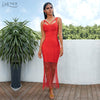 Adyce 2020 New Summer Women Fringe Bandage Dress Vestidos Sexy Sleeveless Tassel Bodycon Club Midi Celebrity Evening Party Dress - Surprise store