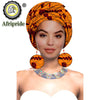 African Turbans African Headwraps for Woman African Headscarf Nigerian Headtie with Matching Earring Dashiki Ankara Wax S20H004