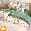 4pcs Nordic Bedding Set , Duvet Cover + Pillow Case + Bed Sheet Home Textiles Bed Sheets Set Washed Cotton A/B side Qulit Sheet