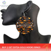 SOMESOOR African Fabric Bohemian Wooden Drop Earrings Afrocentric Ethnic Women Headwrap Designs Both Sides Printed For Women