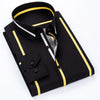 Quality Luxury Spring Striped Casual Mens Long Sleeved Shirts Soft Comfortable Men Dress Slim Fit Social Formal Shirts