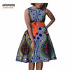 autumn women african dress AFRIPRIDE private custom sleeveless knee-length A-Line pleated casual dress pure cotton A722584 - Surprise store