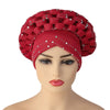 2021 Muslim Latest Shinning Sequins Headties Turban Cap for Women Ready To Wear Head Wraps African Auto Geles Headtie Bonnet