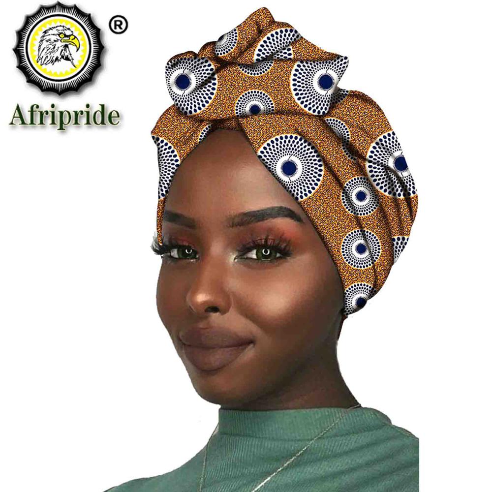 2020 African New Fashion Headwrap Women Cotton Wax Fabric Traditional Headtie Scarf Turban pure Cotton Wax AFRIPRIDE S001
