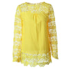 Spring and summer chiffon shirt women's casual long-sleeved hollow flower lace shirt shirt women - Surprise store