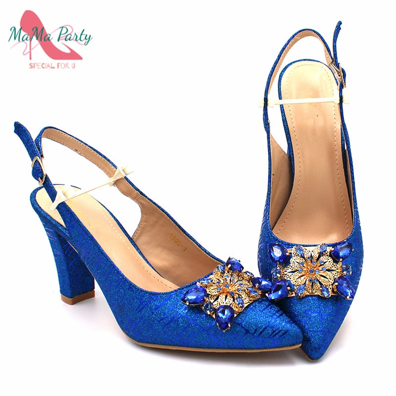 Fashionable African Shoes and Bag Set Italian Women Fuchsia Color Nigerian Shoes with Matching Bags for Royal Wedding Party