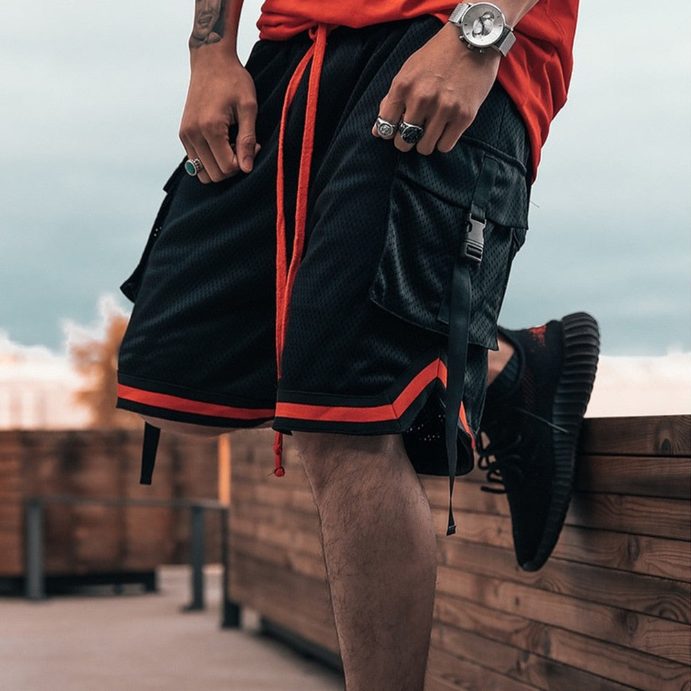 Mens Joggers Shorts Men Summer Gyms Quick Dry Short Pants Mesh Hip Hop Streetwear Male Bottoms Fitness Bodybuilding Men Shorts