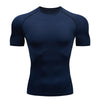Compression T-shirt Men Running Tights Lycra Tee Shirt Male Bodybuilding Top Black Tees Men's Clothing Short Sleeve T-shirt - Surprise store