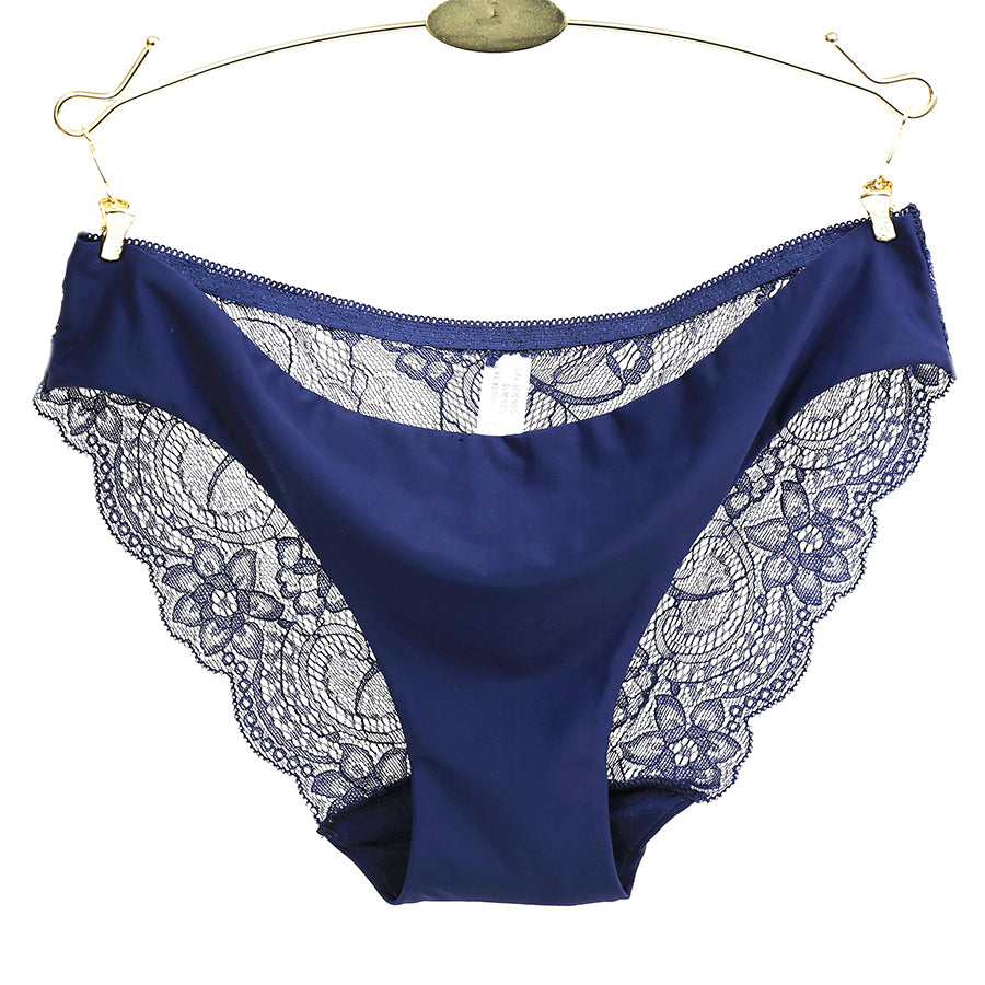 Women's Sexy Lace Panties Seamless Cotton Crotch Breathable Ladies Low-Rise Lingerie Underwear Comfortable Underpants Brief
