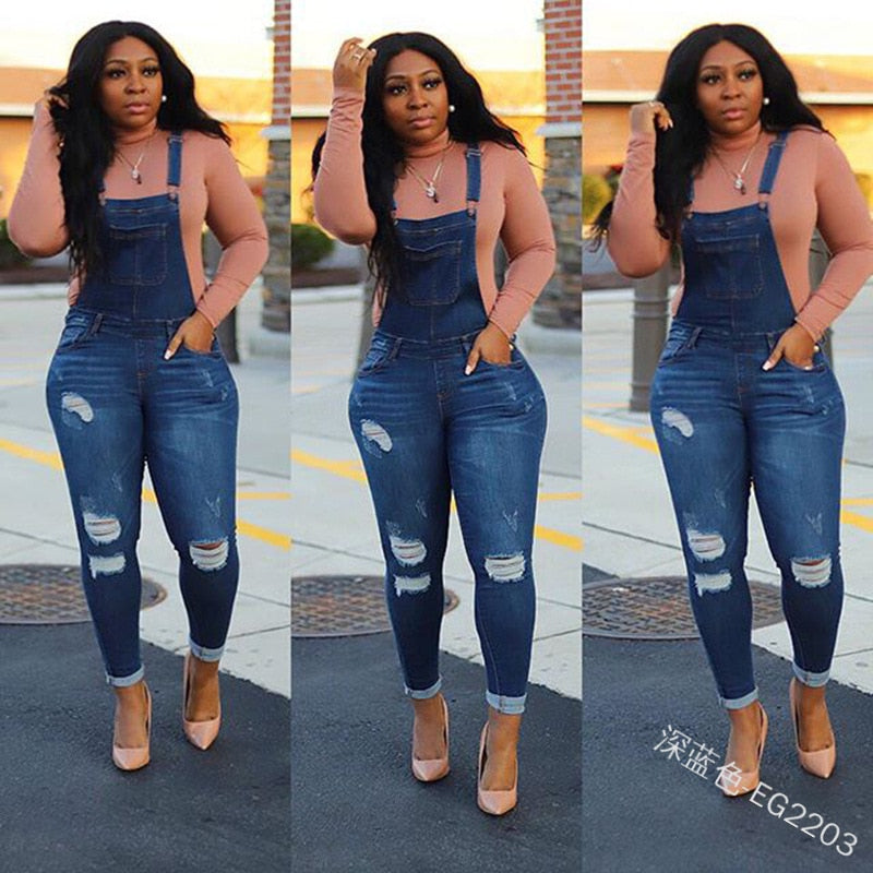 Women's fashionable blue belt jeans with water washed holes and personalized Jeans Belt pants