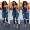 Women's fashionable blue belt jeans with water washed holes and personalized Jeans Belt pants