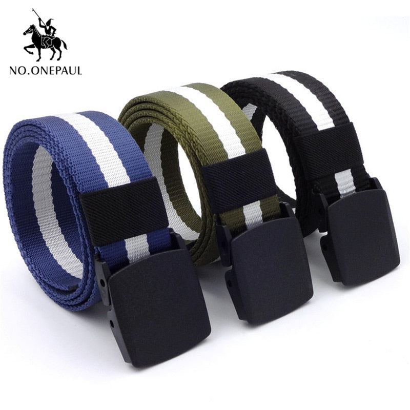 NO.ONEPAUL Men's casual fashion tactical belt alloy automatic buckle
