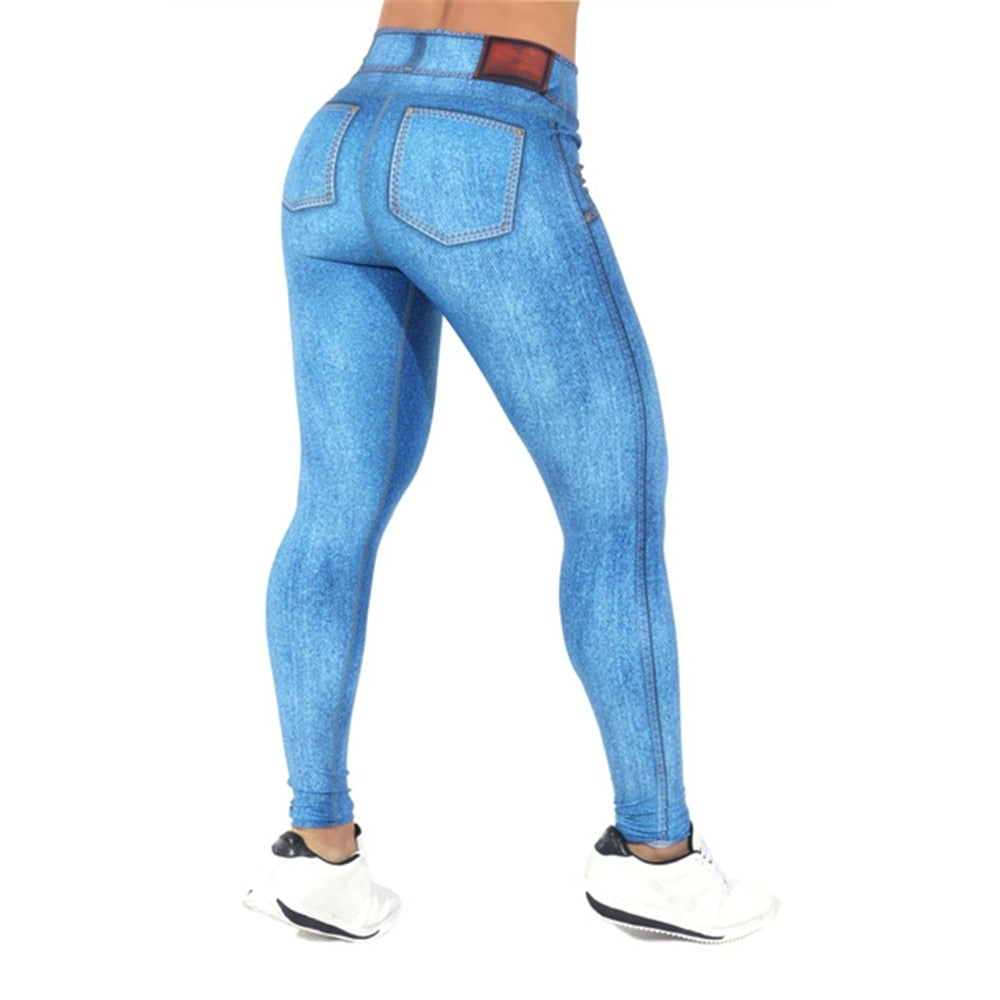 Women Leggings Skinny Stretchy Trousers Sweatpants Denim Print Star Design Pants Casual Spring Summer Jeggings 2021(Not Jeans)