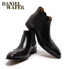 Winter Boots Men Ankle Boots Double Monk Strap High Grade Black Brown Office Wedding Casual Men's Dress Leather Shoes Men
