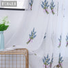 TONGDI White Tulle Embroidery Curtain Elegant Leaves Floral Tree Transparent Decoration For Kitchen Parlour Living Room Bedroom