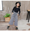 2020 Kids Girls Clothes Sets Long Sleeve T-shirts + Plaid Wide Leg Pants Autumn Children's Clothing Teenage for 7 8 10 12 Years