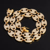 1kit 13MM Bling Coffee Bean Iced Out CZ Pig Nose Rhinestone choker Link Chain Necklaces & Bracelet for Men HIP HOP Jewelry
