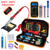 Soldering iron kit adjustable temperature 220V 80W LCD solder tools ESD Heat Insulation Soldering Working Mat Welding Tool Kits